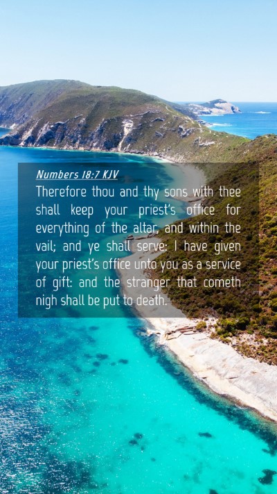 Picture 04 - Numbers 18:7 KJV Mobile Phone Wallpaper - Therefore thou and thy sons with thee shall keep - Mobile Bible Verse Wallpaper