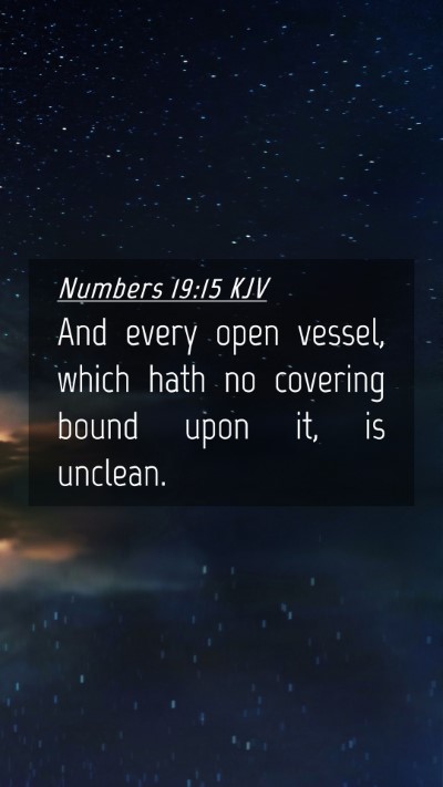Picture 04 - Numbers 19:15 KJV Mobile Phone Wallpaper - And every open vessel, which hath no covering - Mobile Bible Verse Wallpaper