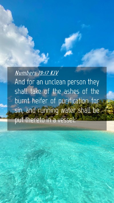Picture 04 - Numbers 19:17 KJV Mobile Phone Wallpaper - And for an unclean person they shall take of the - Mobile Bible Verse Wallpaper