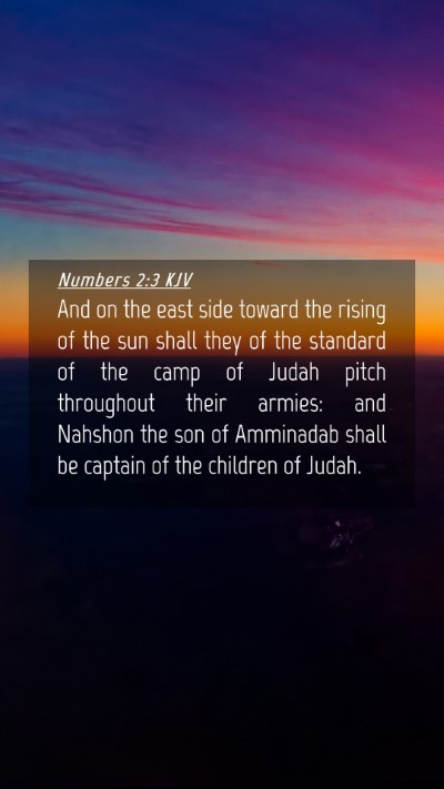 Picture 04 - Numbers 2:3 KJV Mobile Phone Wallpaper - And on the east side toward the rising of the sun - Mobile Bible Verse Wallpaper