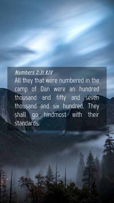 Picture 04 - Numbers 2:31 KJV Mobile Phone Wallpaper - All they that were numbered in the camp of Dan - Mobile Bible Verse Wallpaper