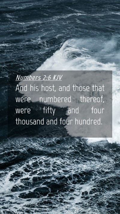 Picture 04 - Numbers 2:6 KJV Mobile Phone Wallpaper - And his host, and those that were numbered - Mobile Bible Verse Wallpaper