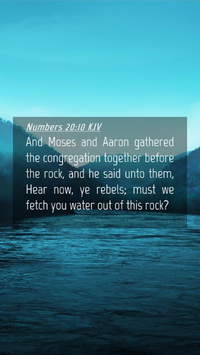 Picture 04 - Numbers 20:10 KJV Mobile Phone Wallpaper - And Moses and Aaron gathered the congregation - Mobile Bible Verse Wallpaper