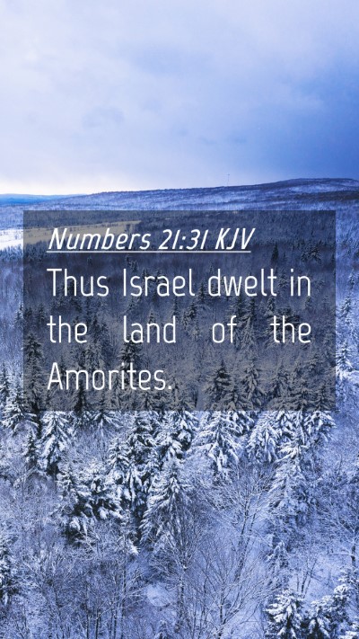 Picture 04 - Numbers 21:31 KJV Mobile Phone Wallpaper - Thus Israel dwelt in the land of the - Mobile Bible Verse Wallpaper