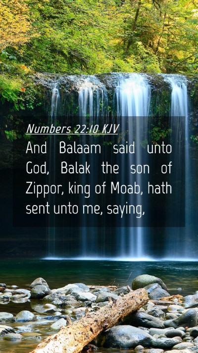 Picture 04 - Numbers 22:10 KJV Mobile Phone Wallpaper - And Balaam said unto God, Balak the son of - Mobile Bible Verse Wallpaper