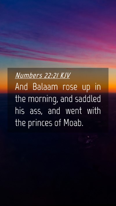 Picture 04 - Numbers 22:21 KJV Mobile Phone Wallpaper - And Balaam rose up in the morning, and saddled - Mobile Bible Verse Wallpaper