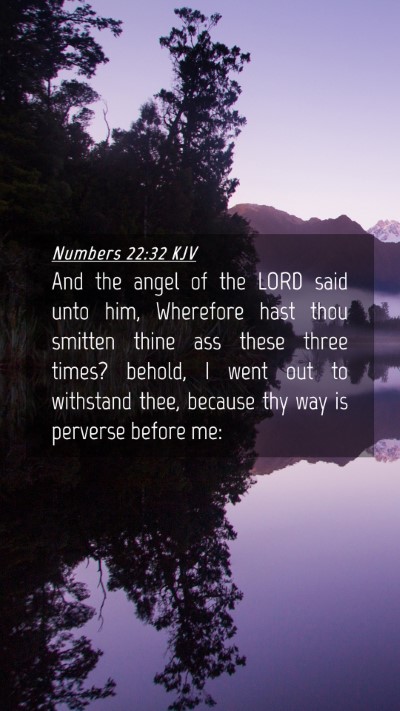 Picture 04 - Numbers 22:32 KJV Mobile Phone Wallpaper - And the angel of the LORD said unto him, - Mobile Bible Verse Wallpaper