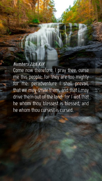 Picture 04 - Numbers 22:6 KJV Mobile Phone Wallpaper - Come now therefore, I pray thee, curse me this - Mobile Bible Verse Wallpaper