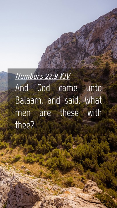 Picture 04 - Numbers 22:9 KJV Mobile Phone Wallpaper - And God came unto Balaam, and said, What men are - Mobile Bible Verse Wallpaper