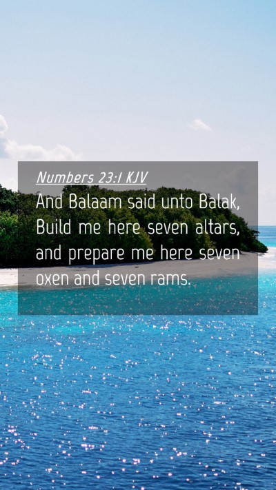 Picture 04 - Numbers 23:1 KJV Mobile Phone Wallpaper - And Balaam said unto Balak, Build me here seven - Mobile Bible Verse Wallpaper