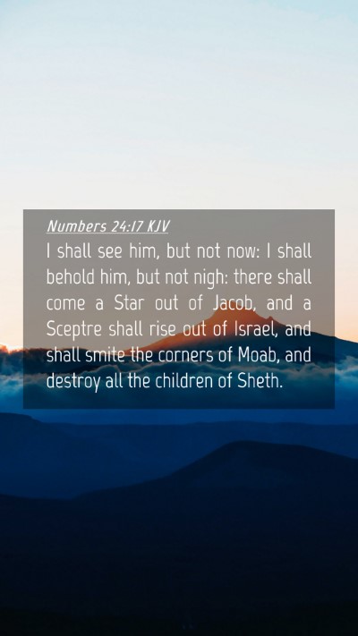 Picture 04 - Numbers 24:17 KJV Mobile Phone Wallpaper - I shall see him, but not now: I shall behold him, - Mobile Bible Verse Wallpaper