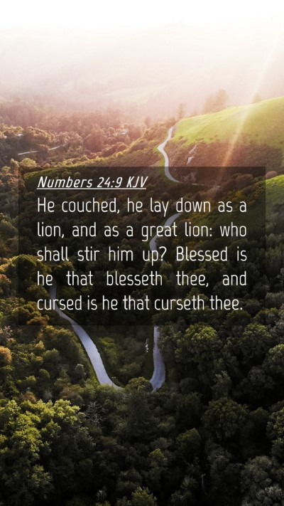 Picture 04 - Numbers 24:9 KJV Mobile Phone Wallpaper - He couched, he lay down as a lion, and as a great - Mobile Bible Verse Wallpaper