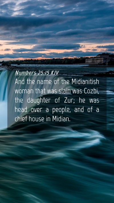 Picture 04 - Numbers 25:15 KJV Mobile Phone Wallpaper - And the name of the Midianitish woman that was - Mobile Bible Verse Wallpaper