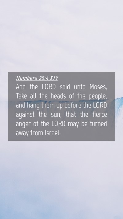 Picture 04 - Numbers 25:4 KJV Mobile Phone Wallpaper - And the LORD said unto Moses, Take all the heads - Mobile Bible Verse Wallpaper