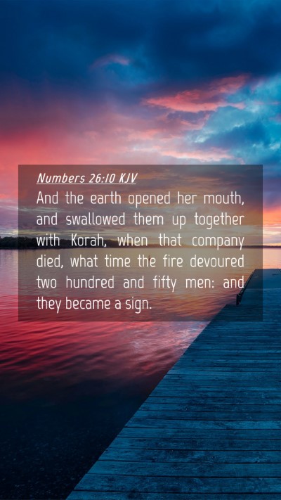 Picture 04 - Numbers 26:10 KJV Mobile Phone Wallpaper - And the earth opened her mouth, and swallowed - Mobile Bible Verse Wallpaper