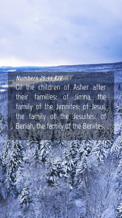 Picture 04 - Numbers 26:44 KJV Mobile Phone Wallpaper - Of the children of Asher after their families: of - Mobile Bible Verse Wallpaper