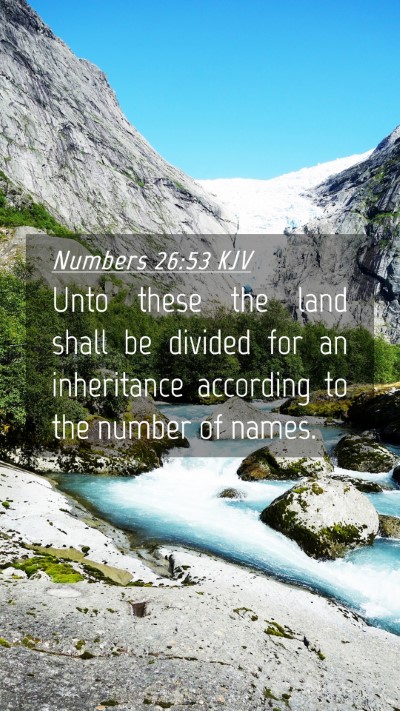 Picture 04 - Numbers 26:53 KJV Mobile Phone Wallpaper - Unto these the land shall be divided for an - Mobile Bible Verse Wallpaper