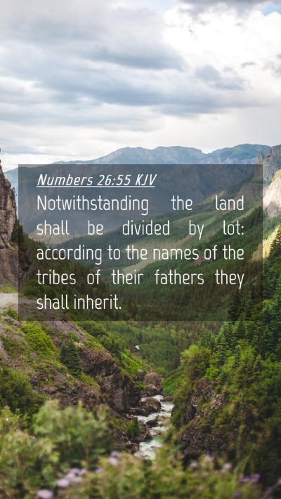 Picture 04 - Numbers 26:55 KJV Mobile Phone Wallpaper - Notwithstanding the land shall be divided by lot: - Mobile Bible Verse Wallpaper