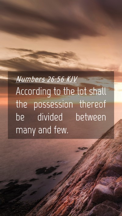 Picture 04 - Numbers 26:56 KJV Mobile Phone Wallpaper - According to the lot shall the possession thereof - Mobile Bible Verse Wallpaper