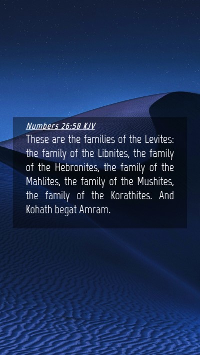 Picture 04 - Numbers 26:58 KJV Mobile Phone Wallpaper - These are the families of the Levites: the family - Mobile Bible Verse Wallpaper
