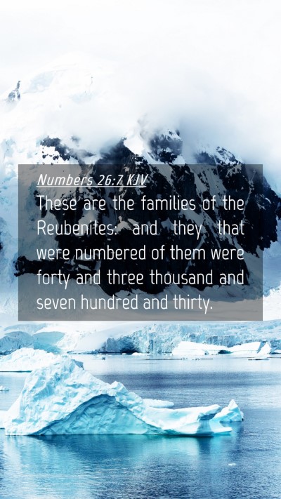 Picture 04 - Numbers 26:7 KJV Mobile Phone Wallpaper - These are the families of the Reubenites: and - Mobile Bible Verse Wallpaper