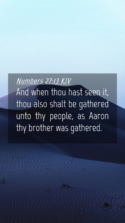 Picture 04 - Numbers 27:13 KJV Mobile Phone Wallpaper - And when thou hast seen it, thou also shalt be - Mobile Bible Verse Wallpaper