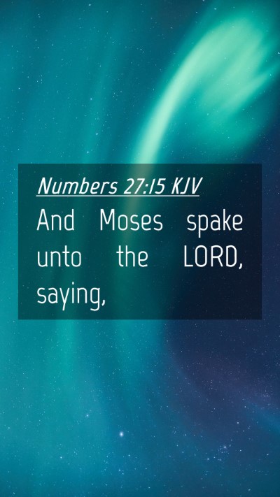 Picture 04 - Numbers 27:15 KJV Mobile Phone Wallpaper - And Moses spake unto the LORD, - Mobile Bible Verse Wallpaper