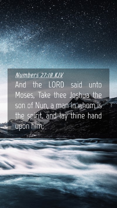 Picture 04 - Numbers 27:18 KJV Mobile Phone Wallpaper - And the LORD said unto Moses, Take thee Joshua - Mobile Bible Verse Wallpaper