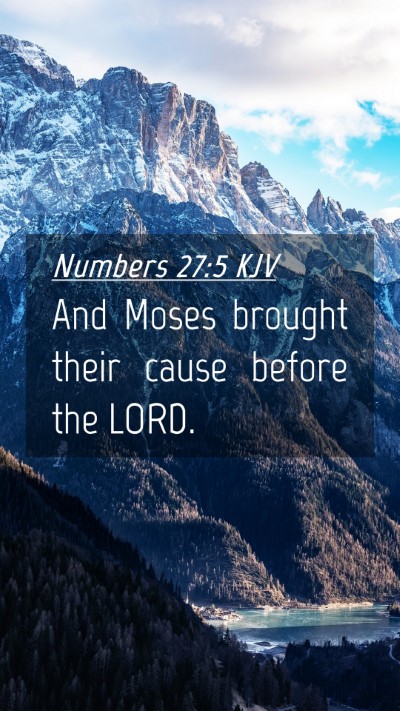 Picture 04 - Numbers 27:5 KJV Mobile Phone Wallpaper - And Moses brought their cause before the - Mobile Bible Verse Wallpaper