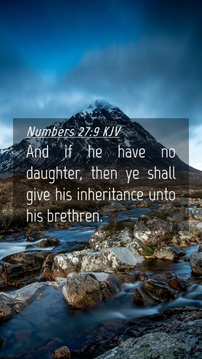 Picture 04 - Numbers 27:9 KJV Mobile Phone Wallpaper - And if he have no daughter, then ye shall give - Mobile Bible Verse Wallpaper