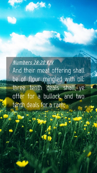 Picture 04 - Numbers 28:20 KJV Mobile Phone Wallpaper - And their meat offering shall be of flour mingled - Mobile Bible Verse Wallpaper
