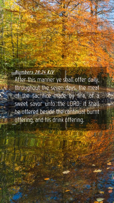 Picture 04 - Numbers 28:24 KJV Mobile Phone Wallpaper - After this manner ye shall offer daily, - Mobile Bible Verse Wallpaper