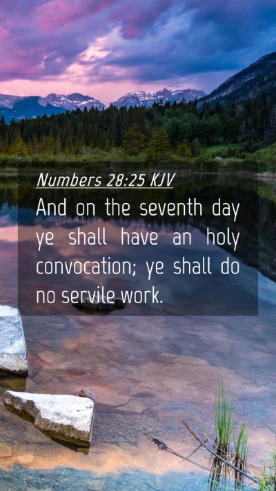 Picture 04 - Numbers 28:25 KJV Mobile Phone Wallpaper - And on the seventh day ye shall have an holy - Mobile Bible Verse Wallpaper