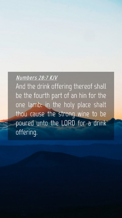 Picture 04 - Numbers 28:7 KJV Mobile Phone Wallpaper - And the drink offering thereof shall be the - Mobile Bible Verse Wallpaper