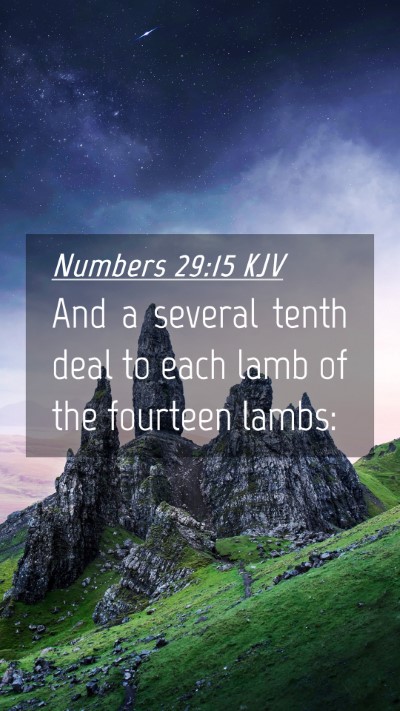 Picture 04 - Numbers 29:15 KJV Mobile Phone Wallpaper - And a several tenth deal to each lamb of the - Mobile Bible Verse Wallpaper