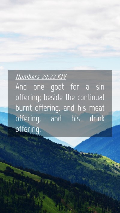 Picture 04 - Numbers 29:22 KJV Mobile Phone Wallpaper - And one goat for a sin offering; beside the - Mobile Bible Verse Wallpaper