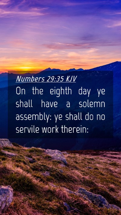Picture 04 - Numbers 29:35 KJV Mobile Phone Wallpaper - On the eighth day ye shall have a solemn - Mobile Bible Verse Wallpaper