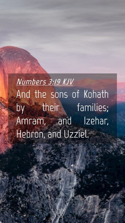 Picture 04 - Numbers 3:19 KJV Mobile Phone Wallpaper - And the sons of Kohath by their families; Amram, - Mobile Bible Verse Wallpaper