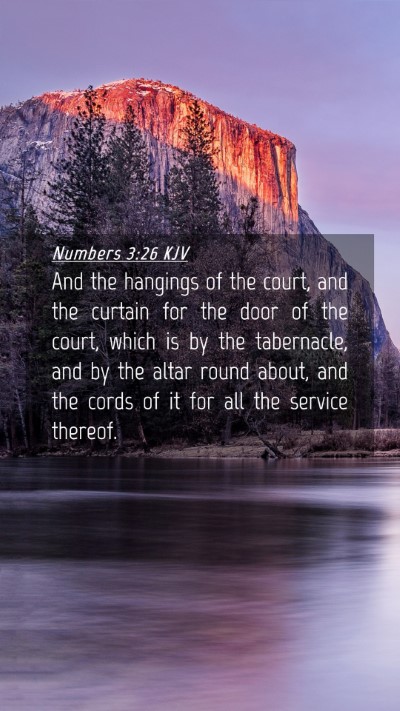 Picture 04 - Numbers 3:26 KJV Mobile Phone Wallpaper - And the hangings of the court, and the curtain - Mobile Bible Verse Wallpaper