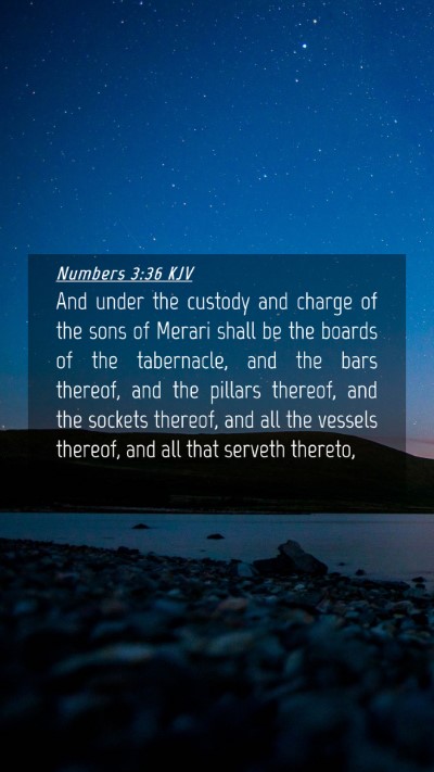 Picture 04 - Numbers 3:36 KJV Mobile Phone Wallpaper - And under the custody and charge of the sons of - Mobile Bible Verse Wallpaper