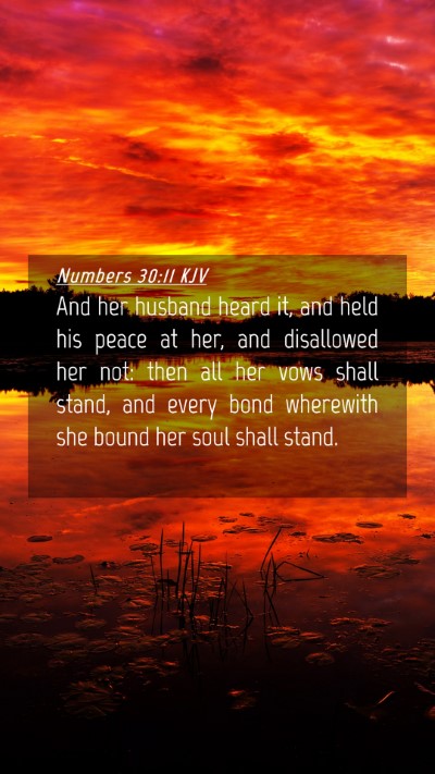 Picture 04 - Numbers 30:11 KJV Mobile Phone Wallpaper - And her husband heard it, and held his peace at - Mobile Bible Verse Wallpaper