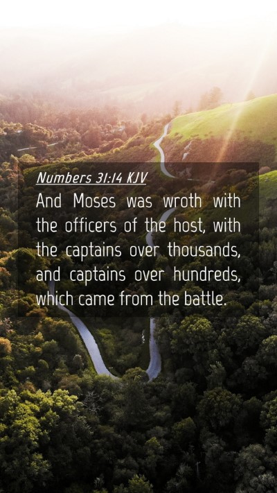 Picture 04 - Numbers 31:14 KJV Mobile Phone Wallpaper - And Moses was wroth with the officers of the - Mobile Bible Verse Wallpaper