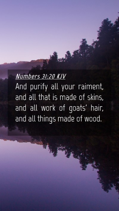 Picture 04 - Numbers 31:20 KJV Mobile Phone Wallpaper - And purify all your raiment, and all that is made - Mobile Bible Verse Wallpaper