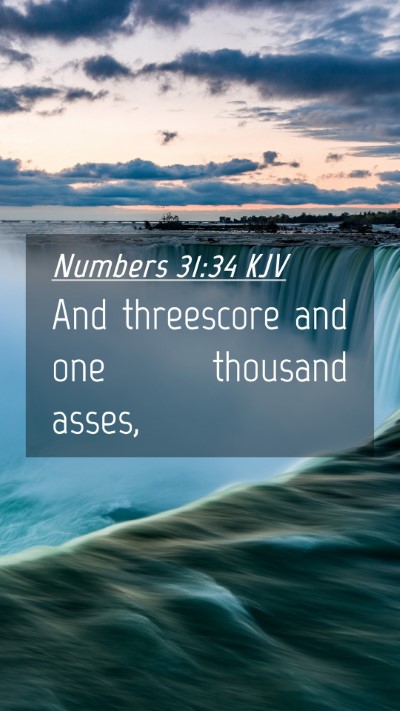 Picture 04 - Numbers 31:34 KJV Mobile Phone Wallpaper - And threescore and one thousand - Mobile Bible Verse Wallpaper