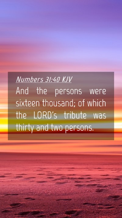Picture 04 - Numbers 31:40 KJV Mobile Phone Wallpaper - And the persons were sixteen thousand; of which - Mobile Bible Verse Wallpaper