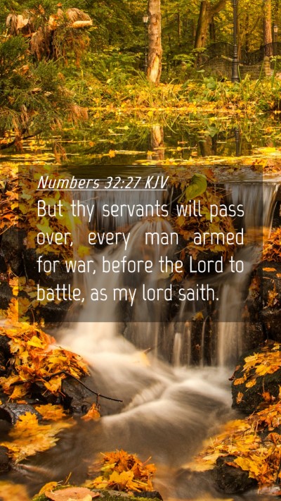 Picture 04 - Numbers 32:27 KJV Mobile Phone Wallpaper - But thy servants will pass over, every man armed - Mobile Bible Verse Wallpaper