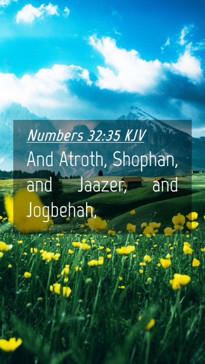 Picture 04 - Numbers 32:35 KJV Mobile Phone Wallpaper - And Atroth, Shophan, and Jaazer, and - Mobile Bible Verse Wallpaper