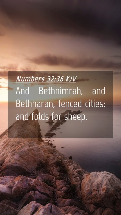 Picture 04 - Numbers 32:36 KJV Mobile Phone Wallpaper - And Bethnimrah, and Bethharan, fenced cities: and - Mobile Bible Verse Wallpaper