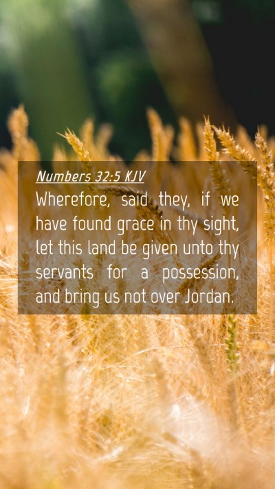 Picture 04 - Numbers 32:5 KJV Mobile Phone Wallpaper - Wherefore, said they, if we have found grace in - Mobile Bible Verse Wallpaper