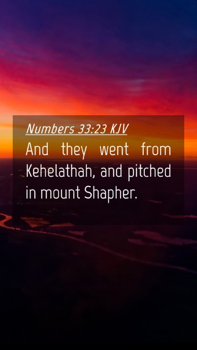Picture 04 - Numbers 33:23 KJV Mobile Phone Wallpaper - And they went from Kehelathah, and pitched in - Mobile Bible Verse Wallpaper